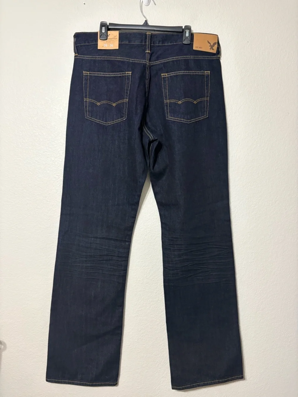 American Eagle Outfitters Men’s Dark Indigo Classic Bootcut Jeans NWT 36/36‎